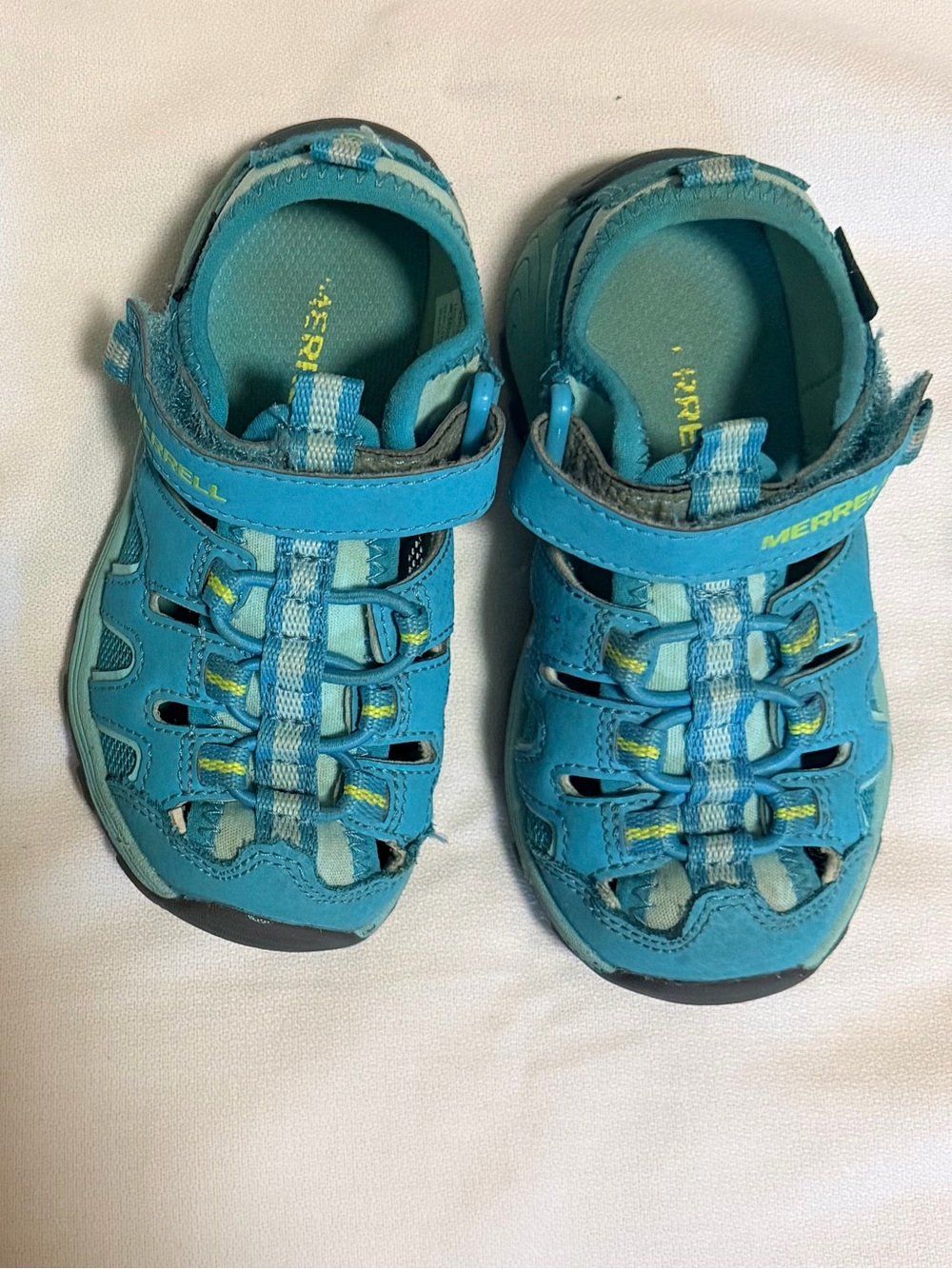 Kids Merrell Hydro Hikers Teal Aqua Sandals Sz 9W